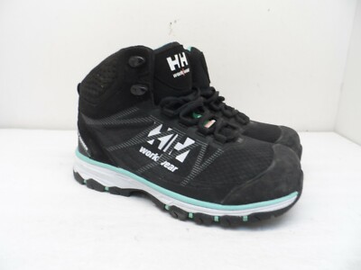 HELLY HANSEN Women's Alum Toe CP Mid Cut Work Boots HHS191010W Black/Aqua 7M