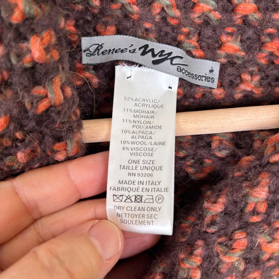 Renee's NYC Mohair Alpaca Cowl Neck Poncho Sweater Knit Made in Italy One Size - Image 3 of 4