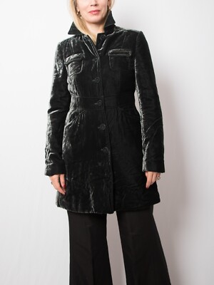 ASPESI Gray Velvet Opera Coat S Made in Italy 2000s Designer Formal Jacket LUX