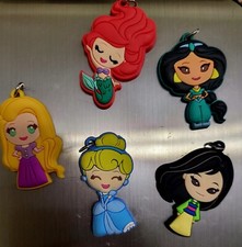 Disney Princess Key Ring Charms- Ariel, Rapunzel, Mulan, Cinderella, Jasmine