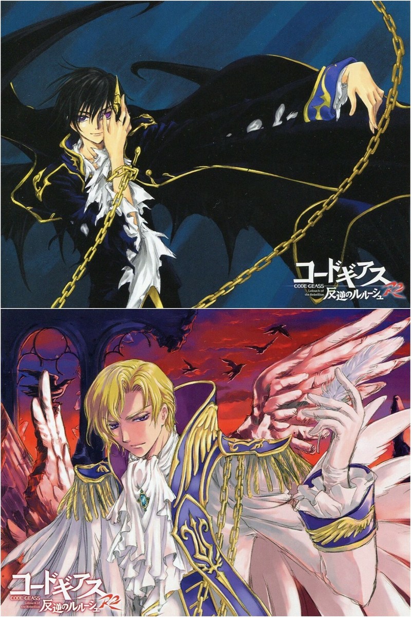 2 pcs postcard card promo Code geass anime Lelouch Zero Schneizel