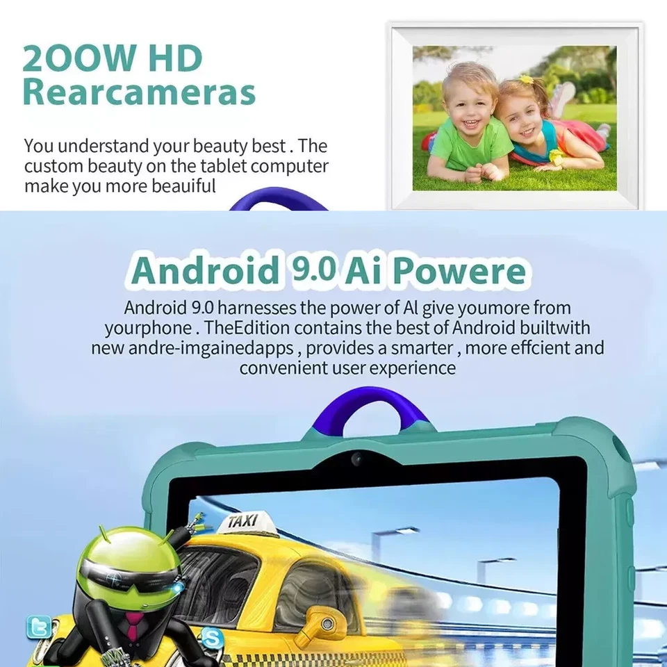 Cartoon Pattern Kids Tablet 7" Quad Core 4GB RAM 64GB ROM Android Learning 5G UK - Image 4 of 4