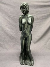 EROTIK SKULPTUR PLASTIK STEHENDE NACKTE FRAU HÖHE 46cm MONOGRAMMIST