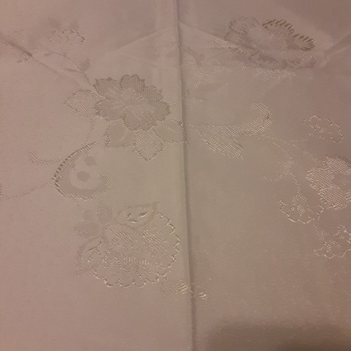Vintage geprägter cremefarbener Blumenstoff schimmernd elegant - Bild 5 von 7