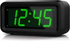 Alarm Small Digital Clock 1.2Inch Green LED Clock Adjustable Brightness