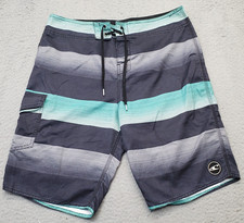 O'Neill Board Shorts Mens 32 Multi Striped Swimwear Utility Pocket Tie Waist