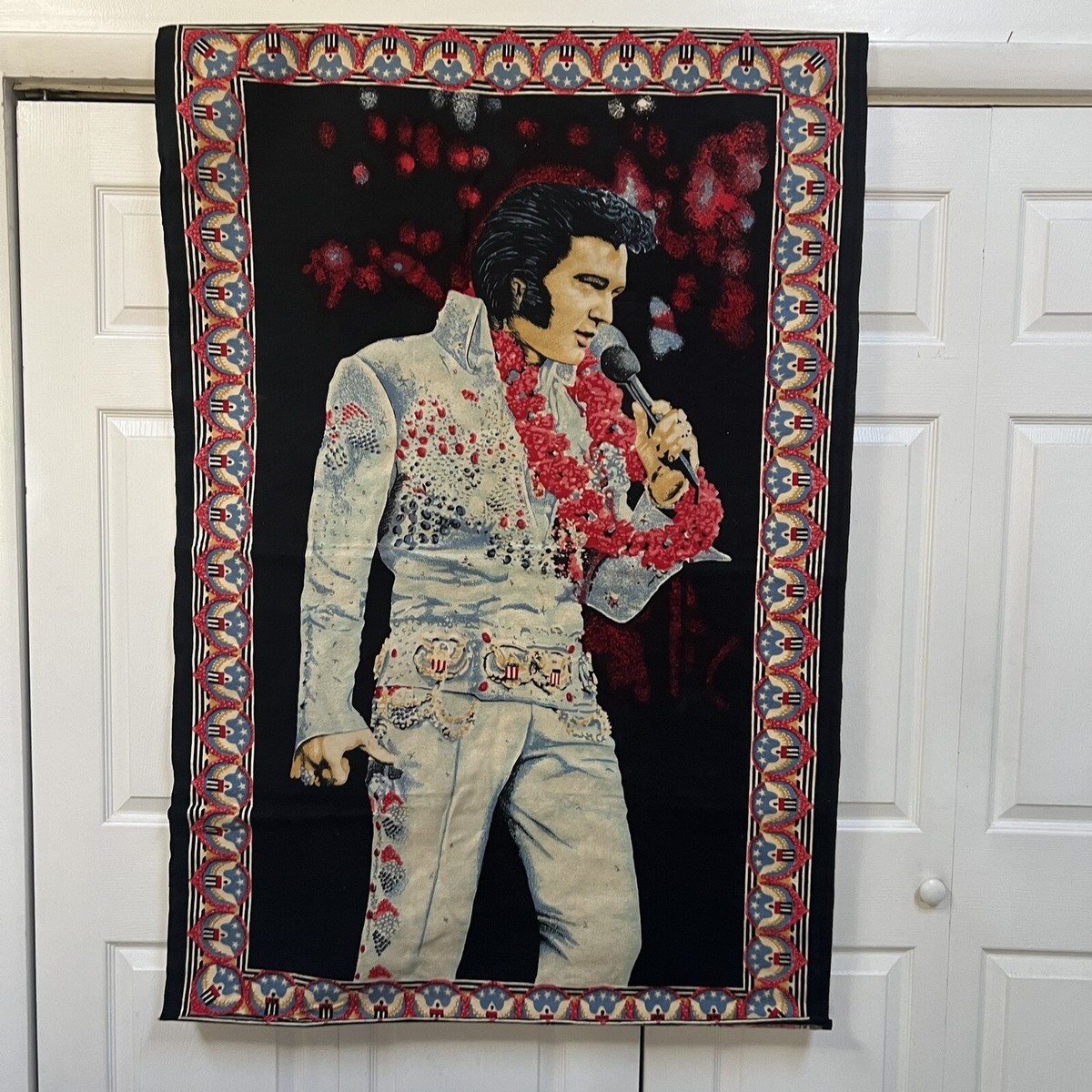 Vintage Elvis Presley in Hawaii Brushed Fabric Wall Hanging
