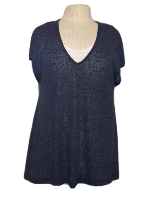 JONES NEW YORK Women s S  Two Layer Blouse Viscose Polyester Gray 