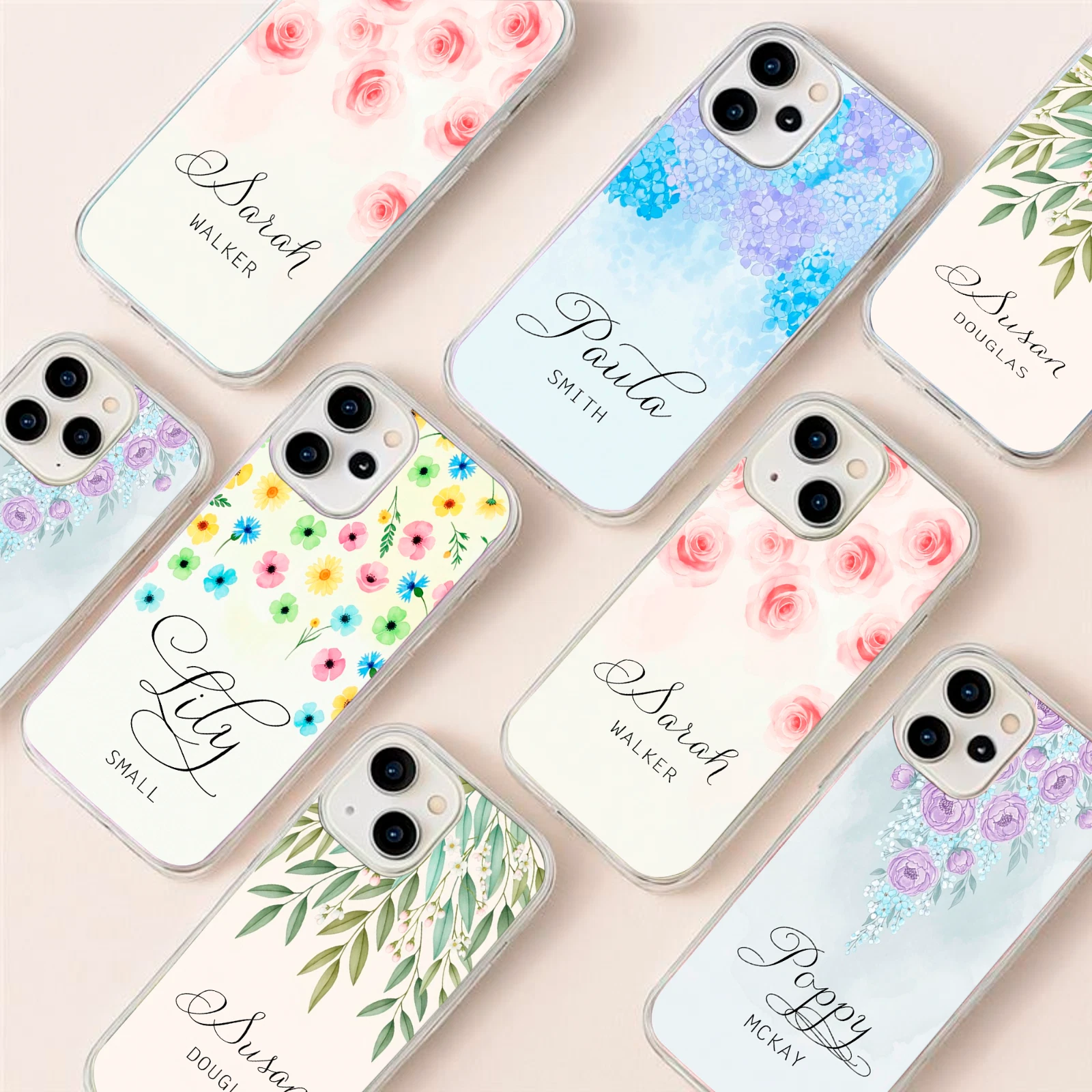 Flower phone case with glossy finish