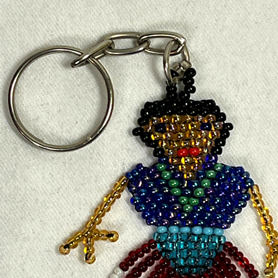 ギルト Seed bead woman figure key ring chain southwest dangle ethnic