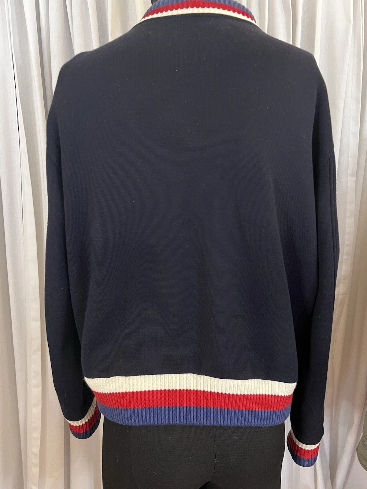 Gucci Giacca Uomo Varsity Lana Navy In Ottime Condizioni Tg XL