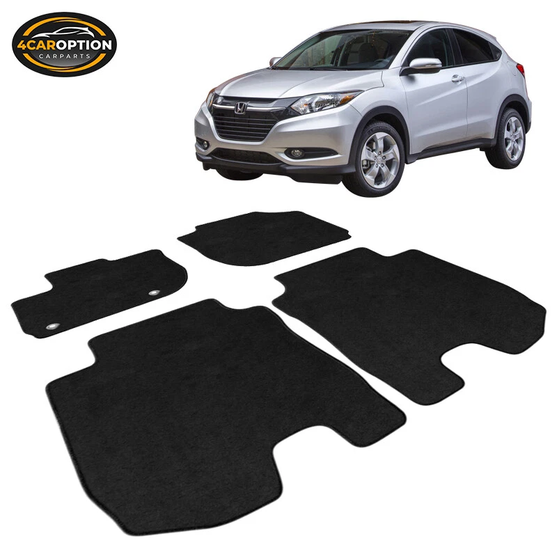 Fits 16 24 Honda HR V HRV Black Floor Mats Front Rear 4PCS Set