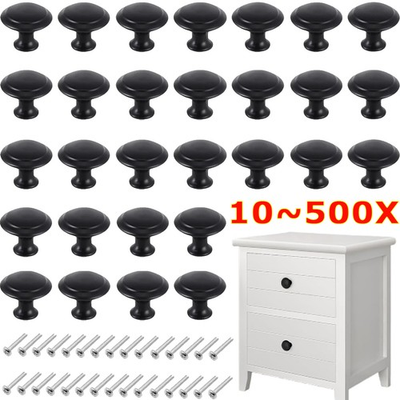 #ad LOT Cabinet Knobs Matte Black Kitchen Cupboard Dresser Drawer Handles Pull Knobs $58.55