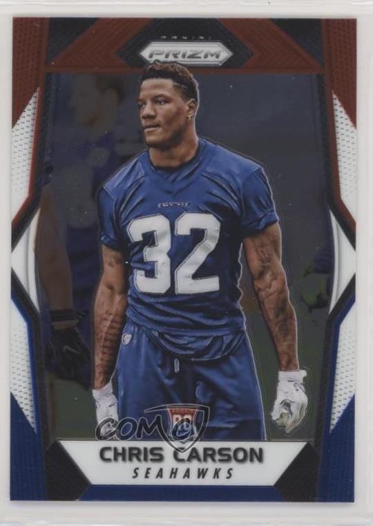 2017 Panini Prizm Rookies Red White & Blue Prizm Chris Carson #212 pv7