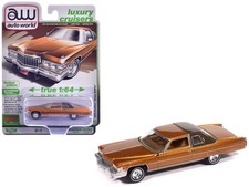 1976 Cadillac Coupe DeVille Amberlite Firemist 1/64 Diecast Car by Auto World