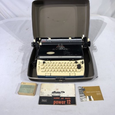 Vintage Sears Medalist Power 12 Electric Portable Typewriter with Case, Working