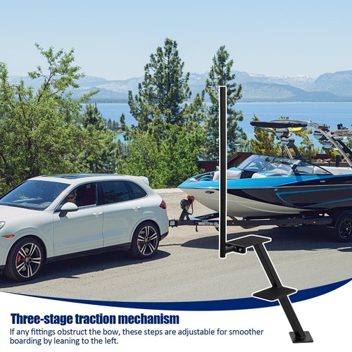 Dual Step Boat Trailer Steps for The Tongue With Handle,Universal Fit Bass Boat- - Bild 7 von 9