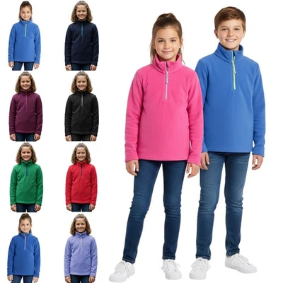 G5 APPAREL Kids Unisex Fleece 1/4 Zip High Neck Pullover | Warm Soft Jumper Sweatshirt