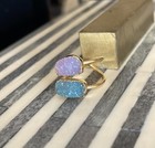 Vintage Double Druzy Quartz Crystal Ring Size 7 — photo 10