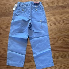 Vineyard Vines Boys Cotton Flat Front Classic Fit Lt Blue Khaki Club Pants Sz 6