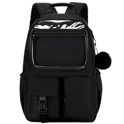 Kids Backpack for Girls Bookbag College Middle High School Bag Black Plain Ita