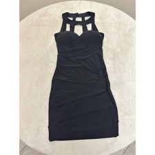 B. Darlin Dress Womens Juniors 4 Black Bodycon Bandage Cutout Ruched Short