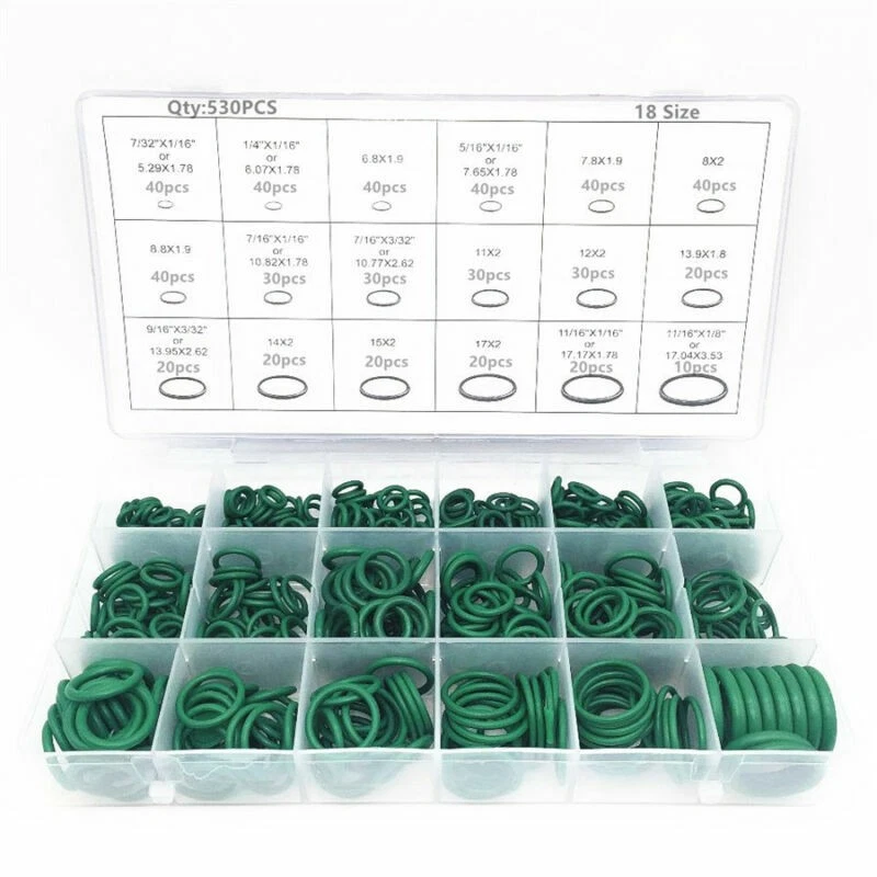 530Pcs R134a A/C O-ring Seals Kit Car Air Conditioning Repair Rubber Sealant Box - Image 3 of 4