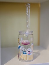 16oz plastic tumbler with acrylic  lid and plastic straw 