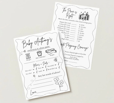 Babyshower Introduction + games | Canva Template Link