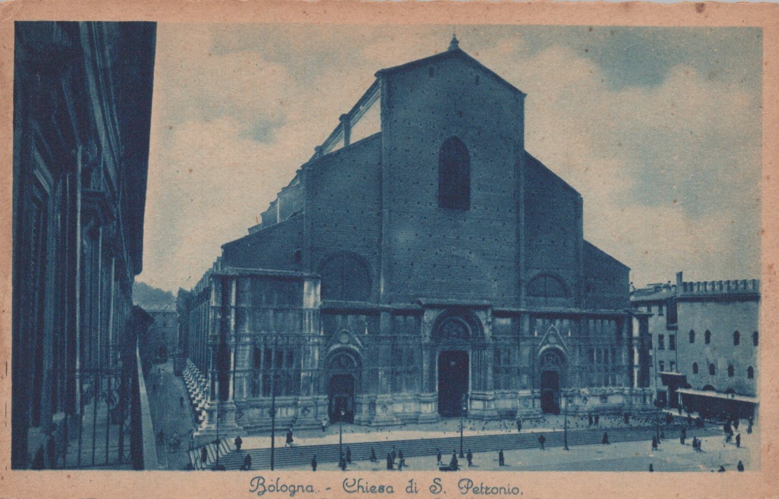 CARTOLINA  BOLOGNA EMILIA ROMAGNA CHIESA DI S. PETRONIO MEMORIA NON VIAGGIATA