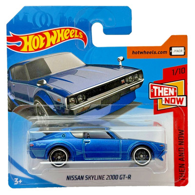 Nissan Skyline 2000 GT-R Blue Hot Wheels Then And Now 2018 Short Card FJX88