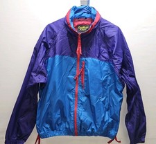 VTG 90s OshKosh B'Gosh Windbreaker Mens M Colorblock Hooded Zip Retro Streetwear