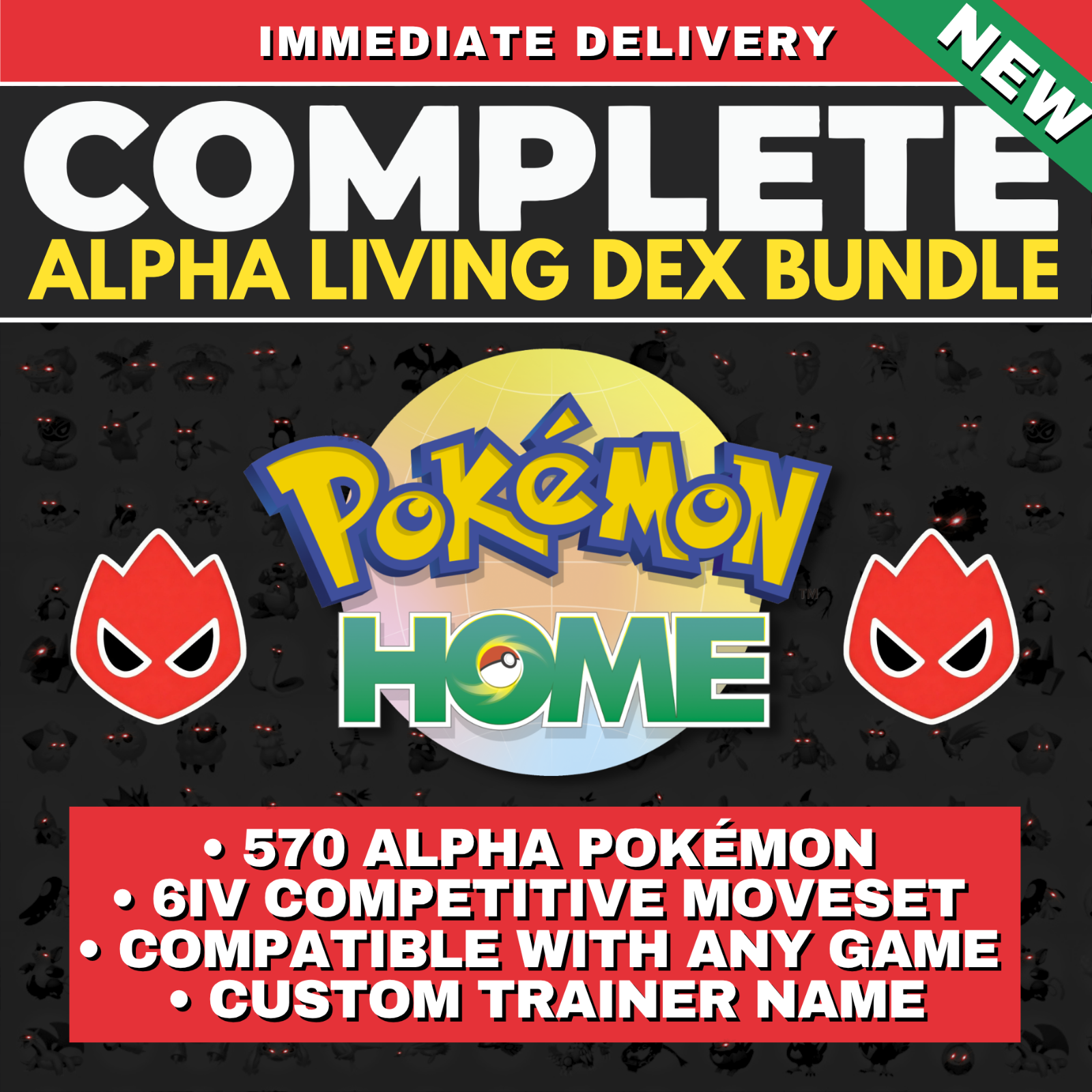 Complete Pokémon ALPHA Bundle HOME Shiny Living Dex Competitive 6 IV ...