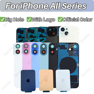 Back Glass Replacement Big Hole Cover Metal For iPhone17 16 15 14 13 12 11 X Lot