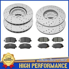 Front Rear Drilled Disc Brake Rotors Ceramic Pads For Chrysler 200 2015 - 2017
