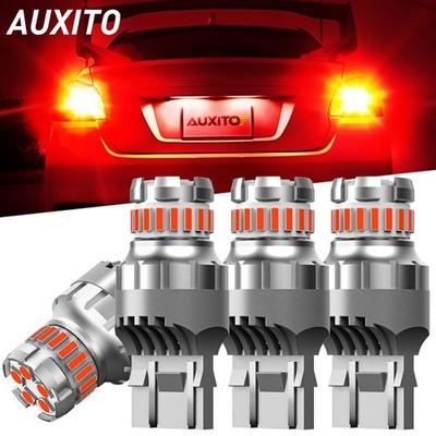 High Power 4x 7440 7443 RED Flash Strobe Blink Brake Tail Stop Light LED Bulb US