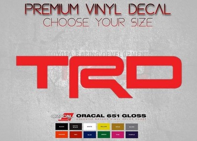 TRD Vinyl Decal for Toyota Truck Tacoma Tundra 4runner Camry Rav4 Window Sticker