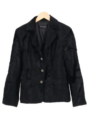 RIANI Damen Felljacke Schwarz Gr. 38 Elegant Klassisch Herbst/Winter
