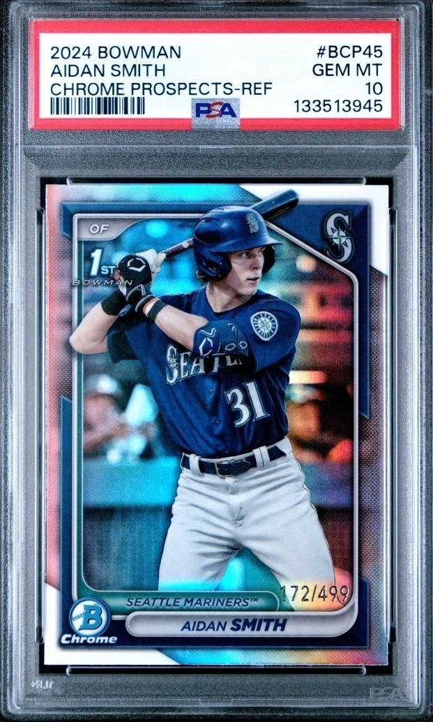 Aidan Smith 2024 1st Bowman Chrome Refractor/499 PSA 10