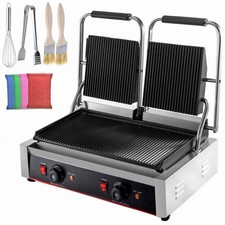 VEVOR Commercial Sandwich Press Double Head Panini Grill Full Grooved