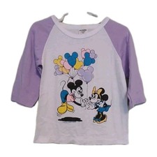 Vintage Child Girls Disney Mickey and Minnie Mouse shirt Size 5-6 Used As-Is