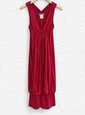 GUESS by Marciano Hot Pink Sleeveless Low V Open Back Draped Dress Medium