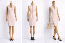 Calvin Klein Blue Sheath Knee Length Dress Sleeveless Starburst Detail