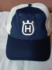 Husqvarna Mesh Back Blue White Trucker Snapback Hat