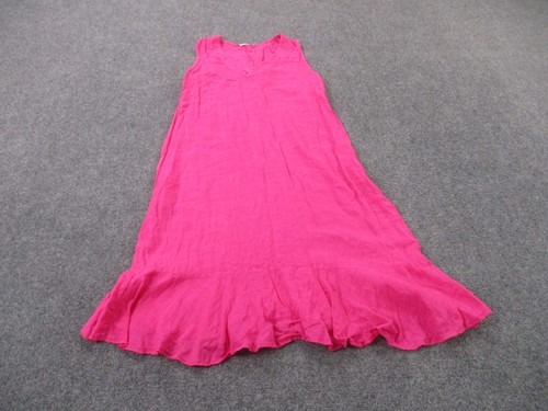 Francesca Bettini Dress Womens M Pink Linen Summer Outdoors Loose Flowy Italy