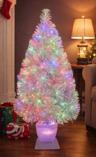 Holiday Time 32 inch White Fiber Optic Christmas Tree Color Changing USB Glowing