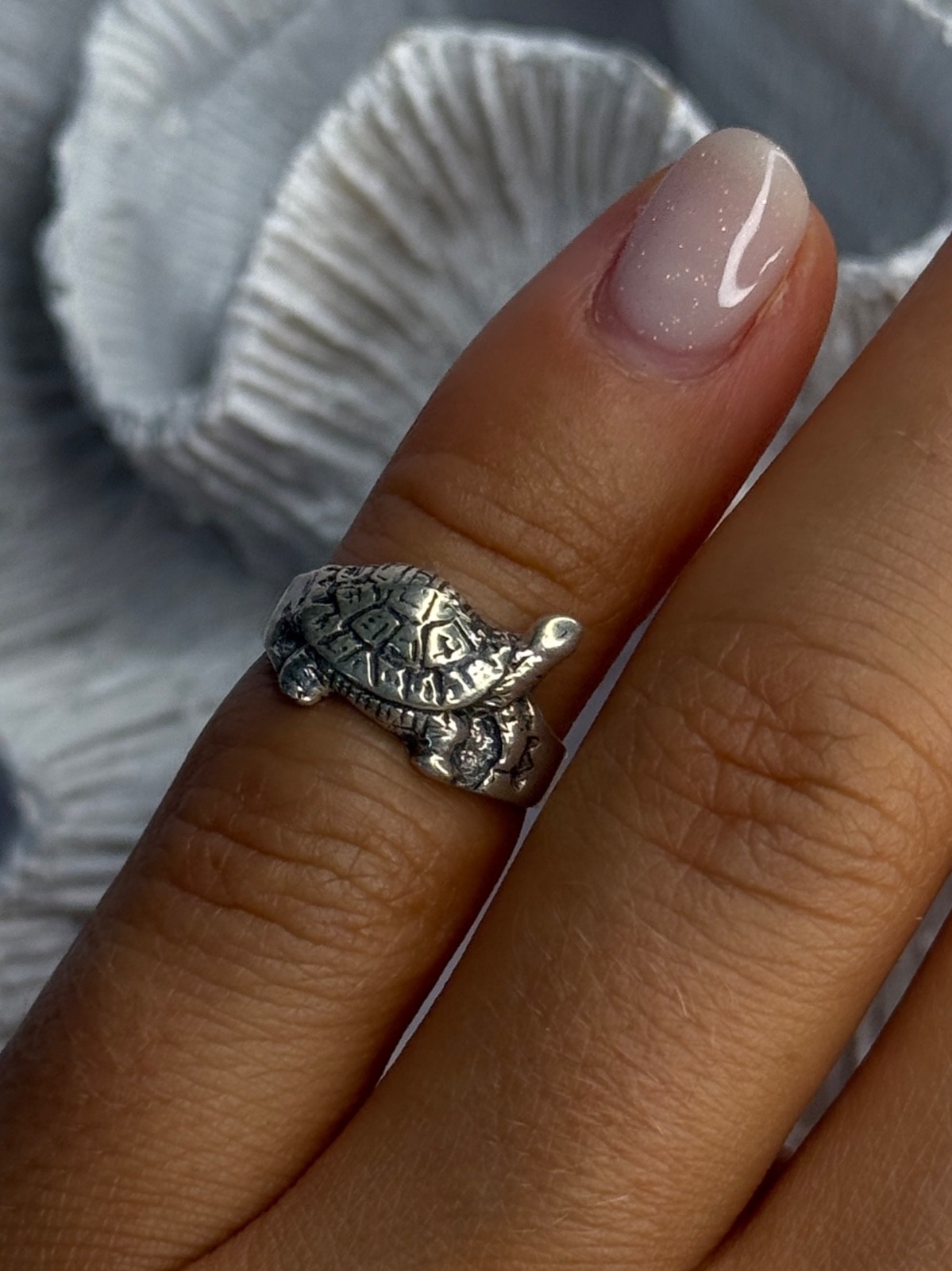 925 Sterling Silver Turtle Ring Sizable Maximum S… - image 2