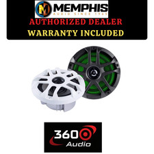 Memphis MXA60L 100W Max 6.5" 2-way Marine Coaxial Speakers with RGB LED Lights