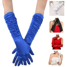 Women's Long Elbow Gloves Evening Party Gloves Silk Gloves Wedding Opera Gloves