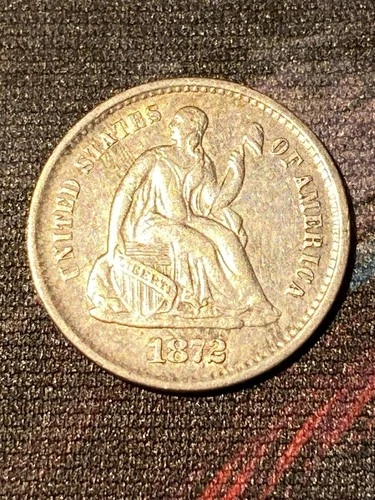 1872-S “Below Bow” Seated Liberty Half Dime Lustrous Toned AU - UNC